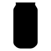 Aluminium can icon black color vector illustration image flat style