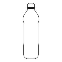 Water plastic bottle the black color icon . vector