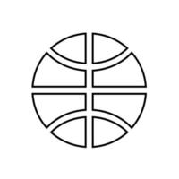 icono de color negro de la pelota de baloncesto. vector