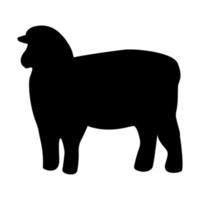 icono negro de silueta de oveja. vector
