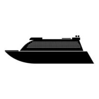 Transatlantic cruise liner black icon . vector