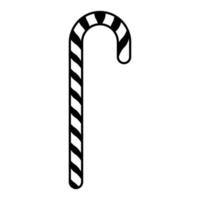 Candy cane black icon vector