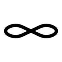 Infinity symbol icon black color vector illustration image flat style