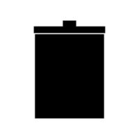 Trash bucket icon black color vector illustration image flat style