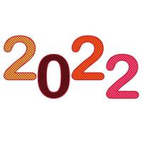 A set of number 2022, the year of the lords. They are dotted and isolated on white background. vector