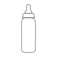 Baby bottle symbol black icon . vector