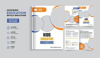 Creative and modern education admission bifold brochure vector