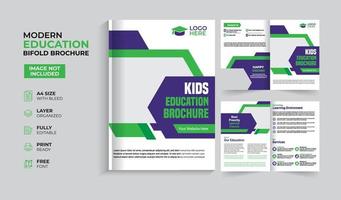 Creative and modern education admission bifold brochure vector