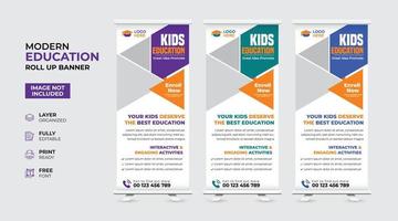 banner de resumen de admisión de educación creativa y moderna vector