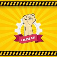Labour day background with strong fist hand vector