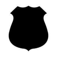 icono negro de placa de policía. vector