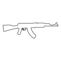 icono negro del rifle de asalto. vector