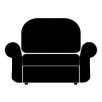 sillón icono color negro vector ilustración imagen estilo plano