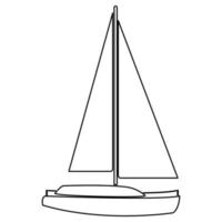 Yacht outline black color vector