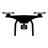 icono de drone color negro vector ilustración imagen estilo plano