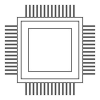 Processor the black color icon . vector