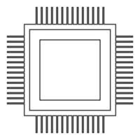 Processor the black color icon . vector