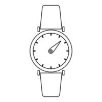 Hand watch the black color icon . vector