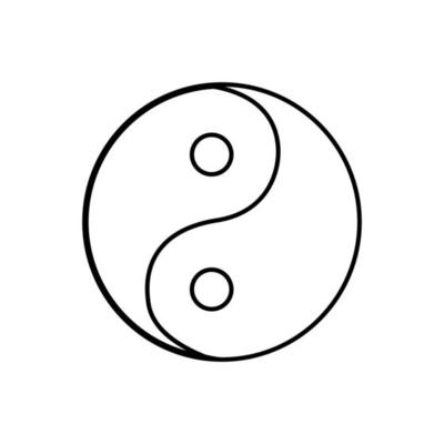 Yin Yang symbol black color icon .