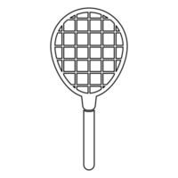 Tennis racquet black color icon . vector