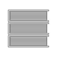 Horizontal stack of books black color icon . vector