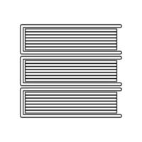 Horizontal stack of books black color icon . vector