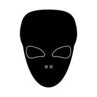 cara alienígena extraterrestre o icono de cabeza negra. vector