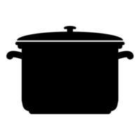 Saucepan black icon . vector