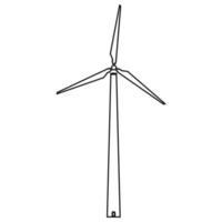 Wind turbine icon black color vector illustration .