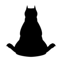 Dog from back view icon black color vector illustration image flat style