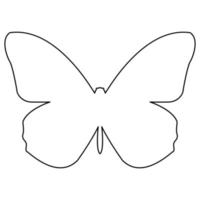 Butterfly outline black color vector