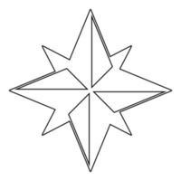 Wind rose the black color icon . vector