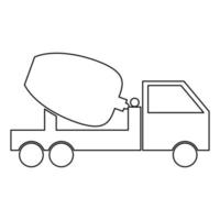 Cement mixers truck icon black color vector illustration .