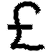 Pound sterling icon black color vector illustration image flat style