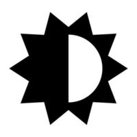 Brightness and contrast setting icon black color vector illustration image flat style