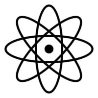 Atom icon black color vector illustration image flat style