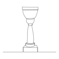 dibujo de línea continua del premio de la copa de trofeo de oro. arte de una sola línea del trofeo de logro del ganador. ilustración vectorial vector