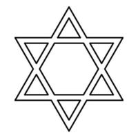 Jewish star of David black color icon . vector