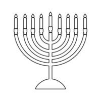 menorah para el icono de color negro de hanukkah. vector