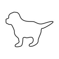 icono de color negro cachorro. vector