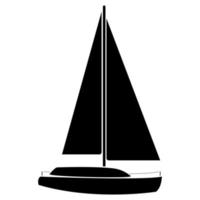 Yacht icon black color vector illustration image flat style