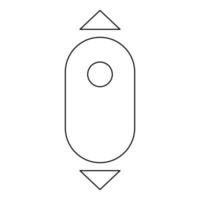 Scroll down computer mouse icon black color vector illustration .