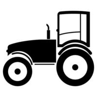 icono de tractor color negro vector ilustración imagen estilo plano