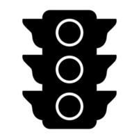 Traffic light icon black color vector illustration image flat style