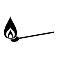 Burning match icon black color vector illustration image flat style