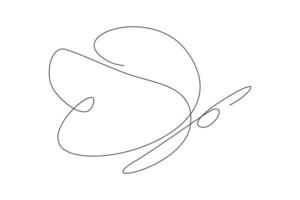 Continuous line drawing of beautiful butterfly. Single one line art of flying abstract butterfly for salon or spa business. Vector illustration