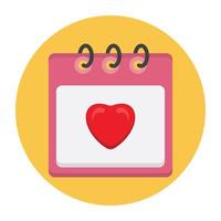 icono de vector de calendario de amor que puede modificar o editar fácilmente