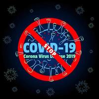 STOP Corona Virus Disease 2019 Logo Alert Stop Sign illustration. vector