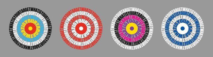 What is Your Target Text Wrap, Circle Archery Target Set Made From Text. vector