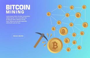 Bitcoin Mining Landing Page Template vector